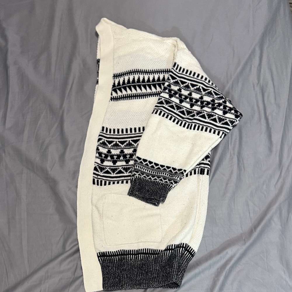 Express Black and White Patterned Cardigan